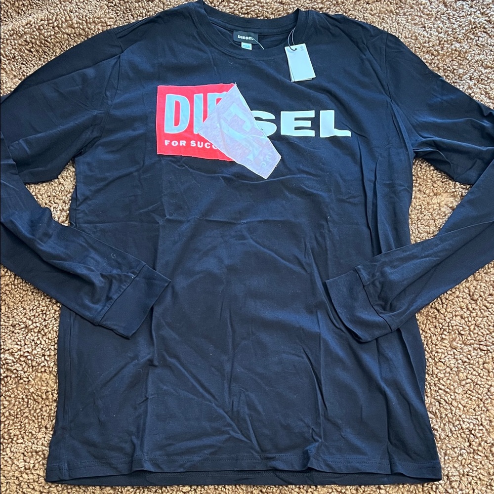 Diesel Men's Navy Long Sleeve Tee